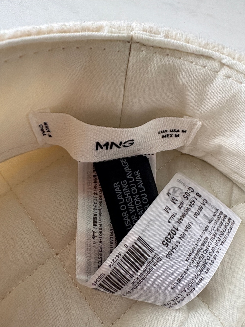 Mango Cream Quilted Baker Boy Hat - Picture 2 of 2